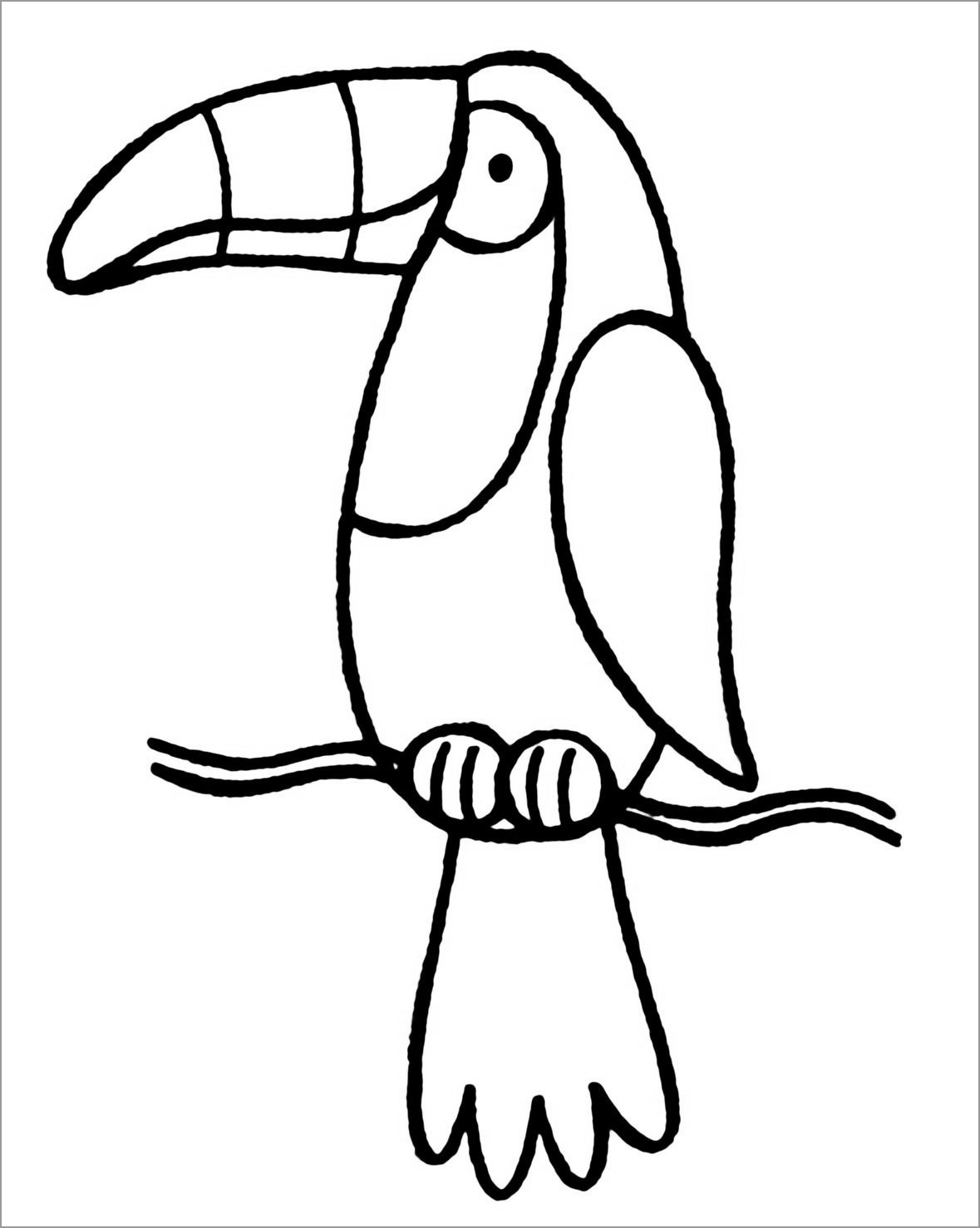 Toucan Coloring Page for Preschool