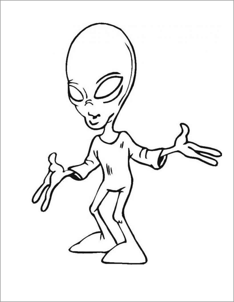 Trippy Alien Coloring Pages for Kids