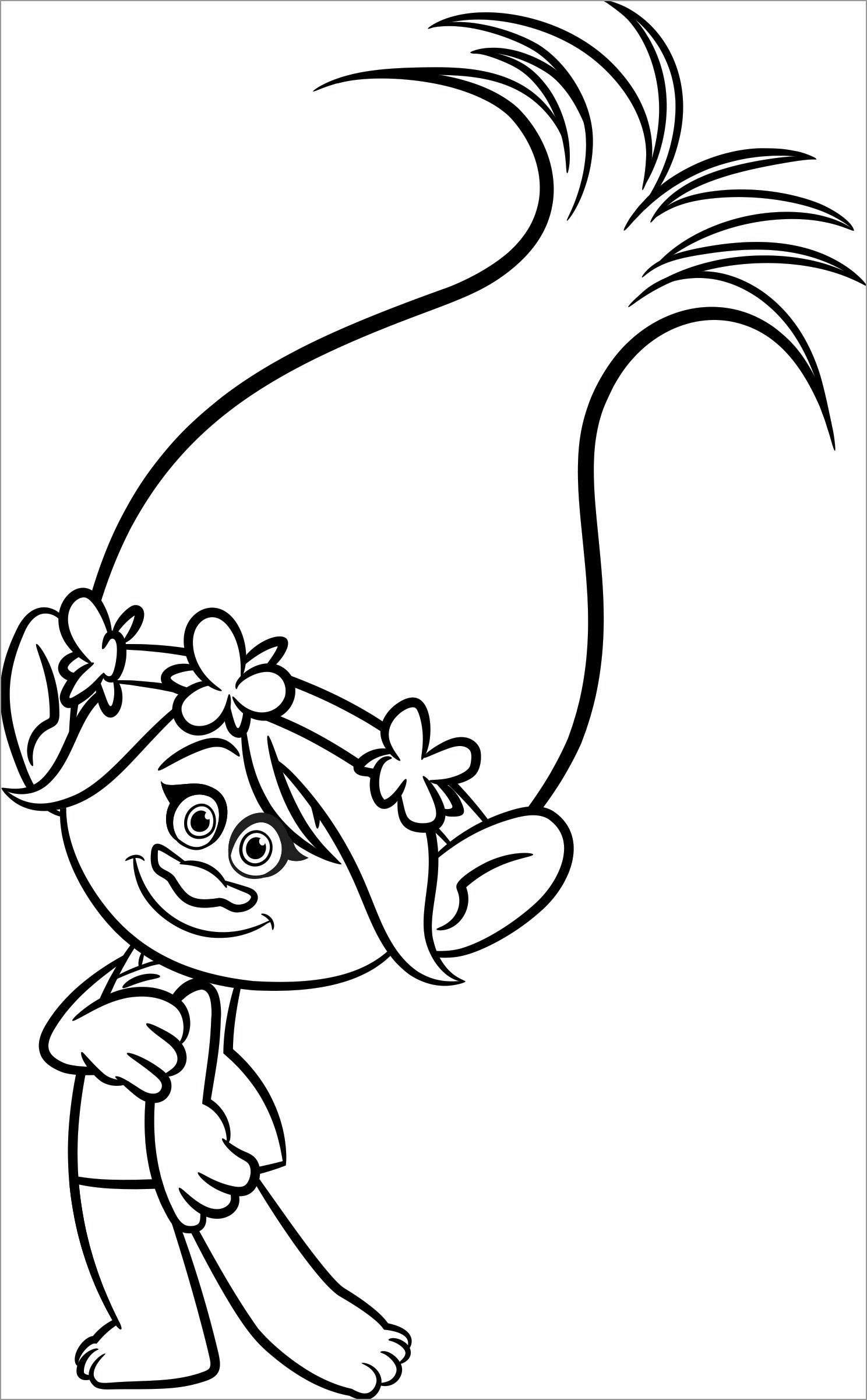 Troll Hair Coloring Page