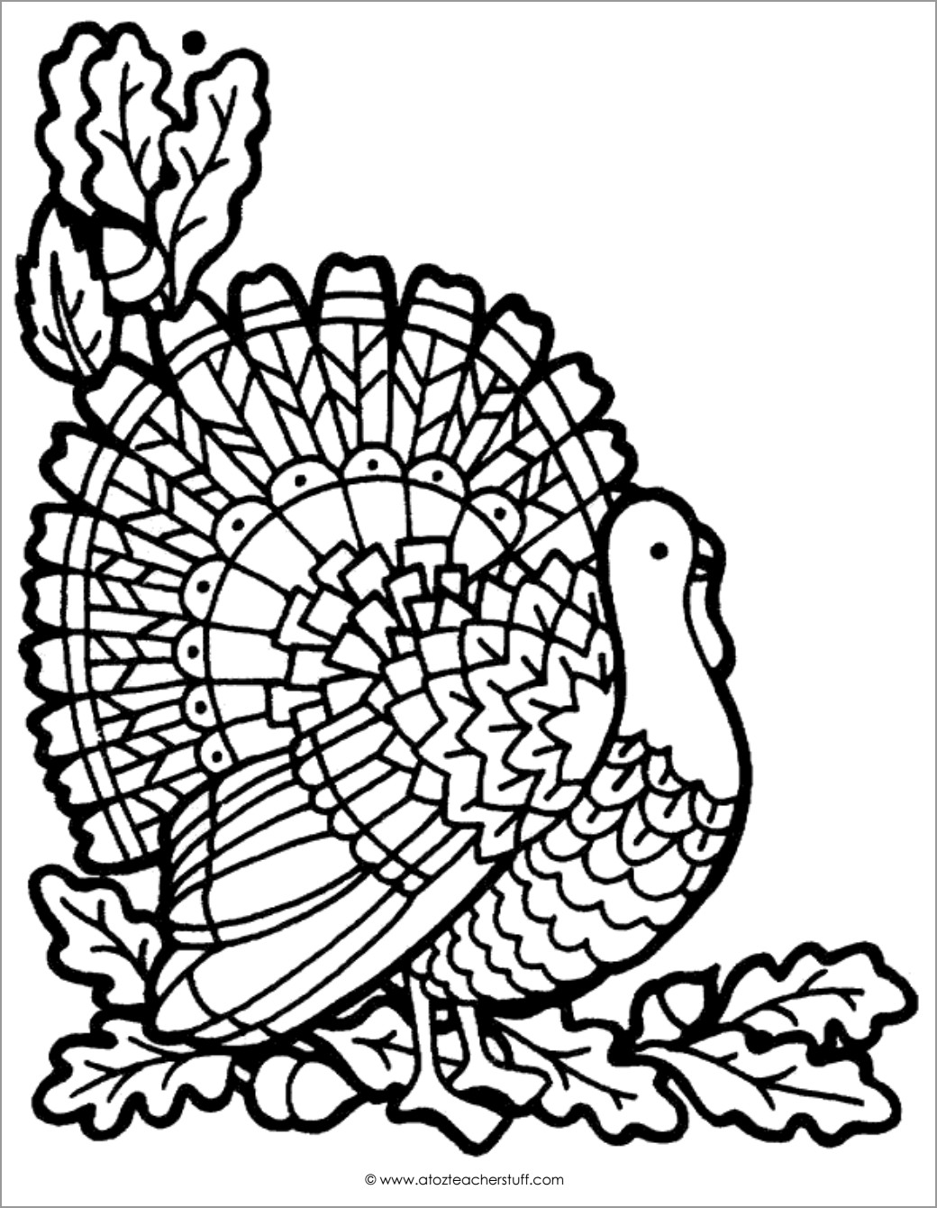 Turkey Coloring Page for Adults