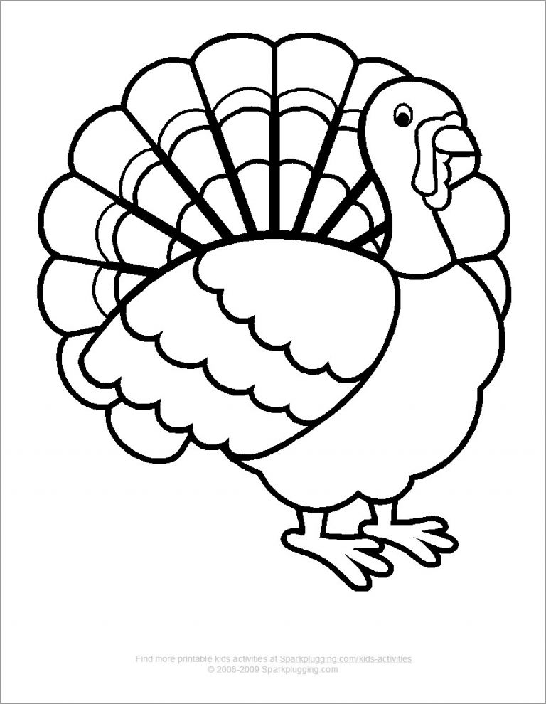 Easy Turkey Coloring Pages for Kids - ColoringBay