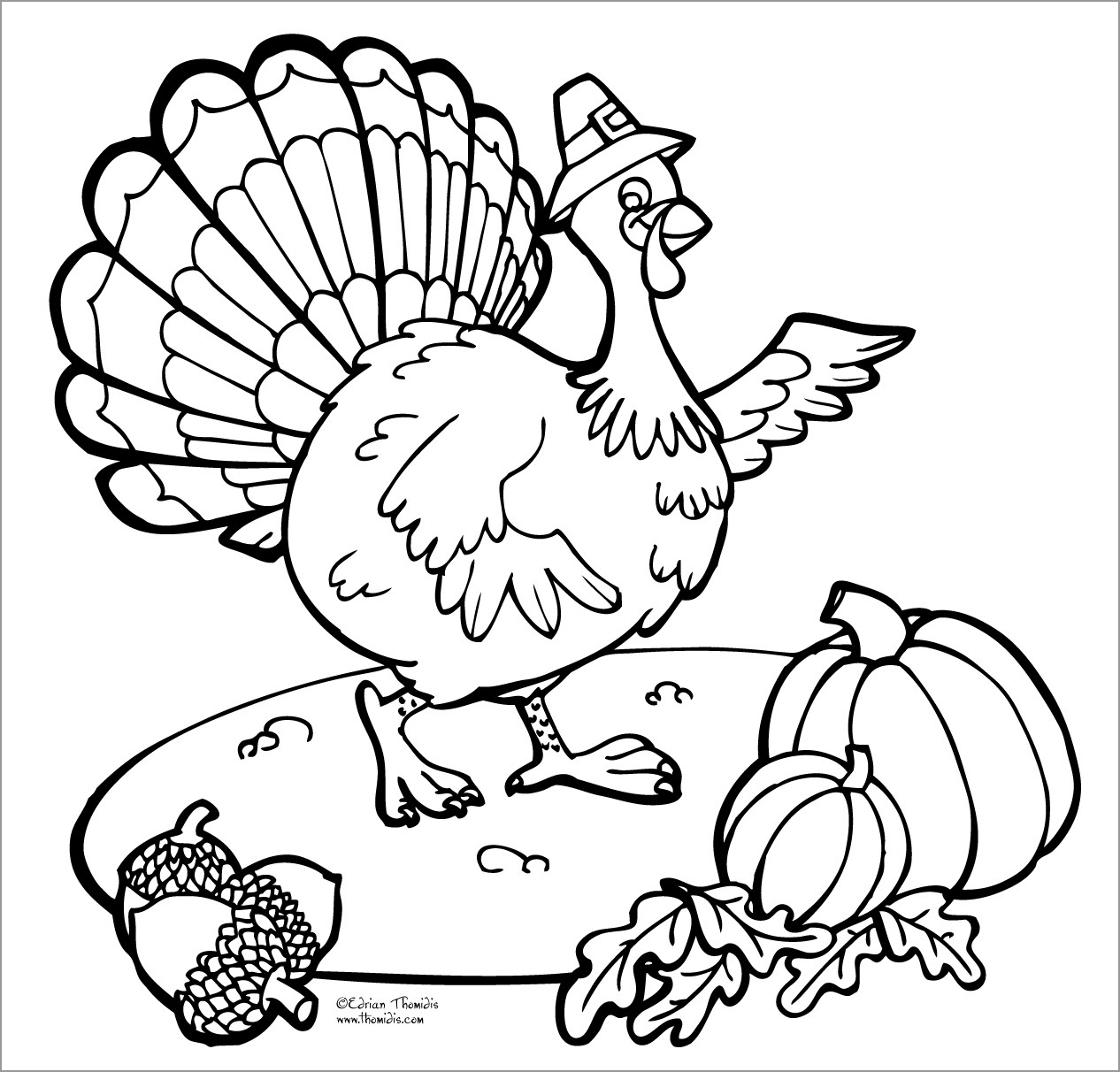 Turkey Coloring Pages for toddlers