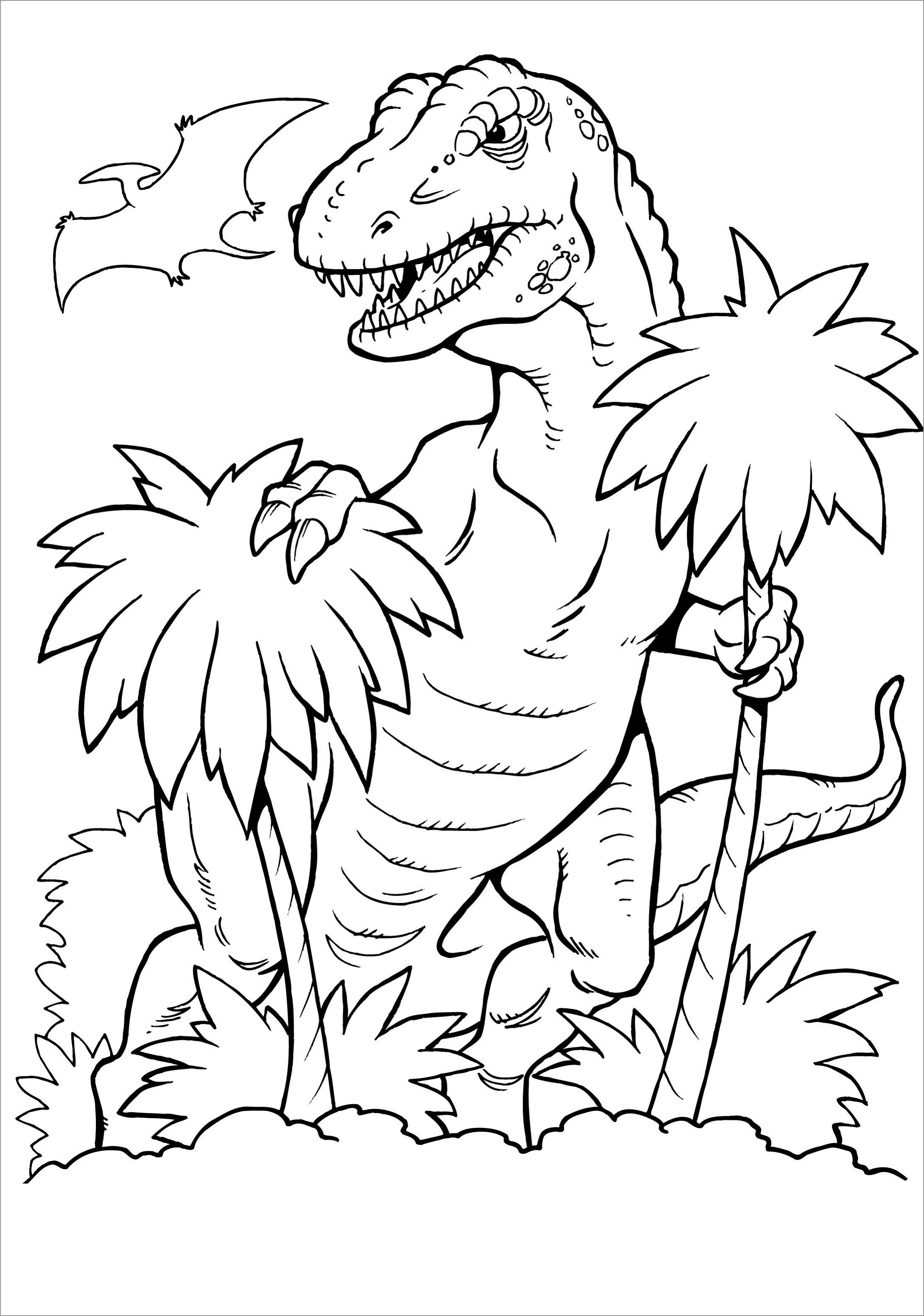 cute trex dinosaur coloring pages