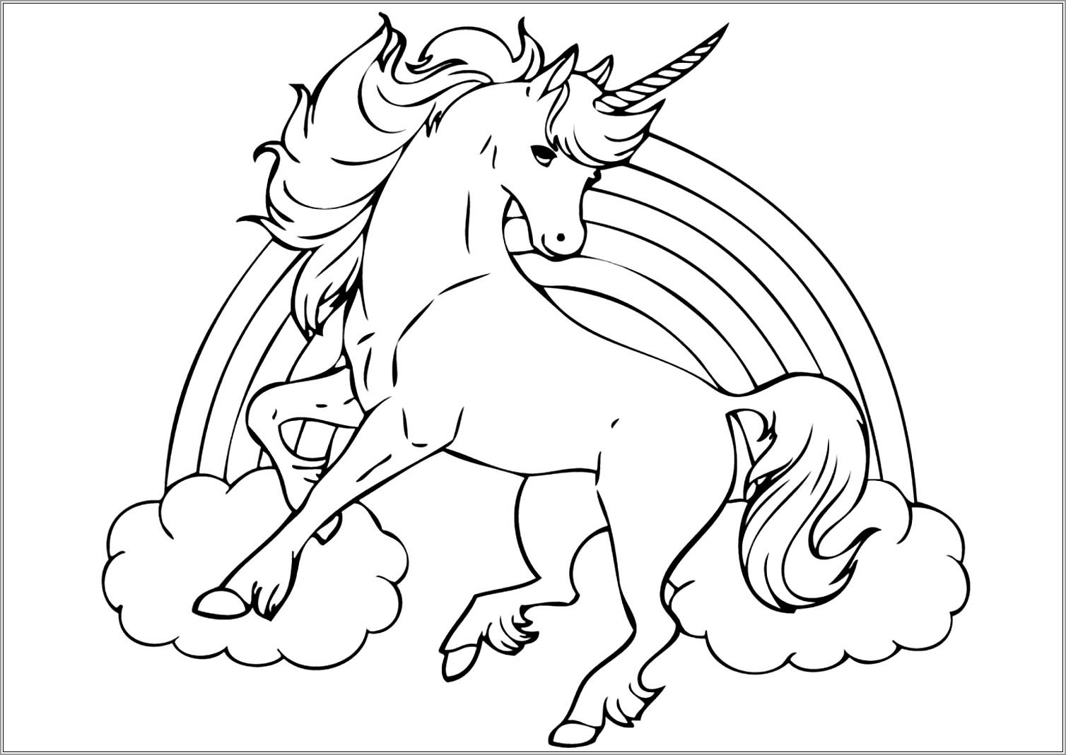 Unicorn Coloring Page for Kids   ColoringBay