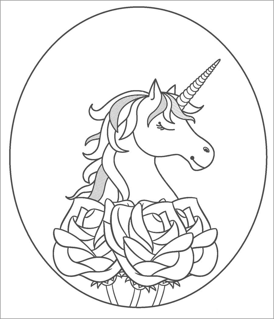 unicorn coloring page to print coloringbay