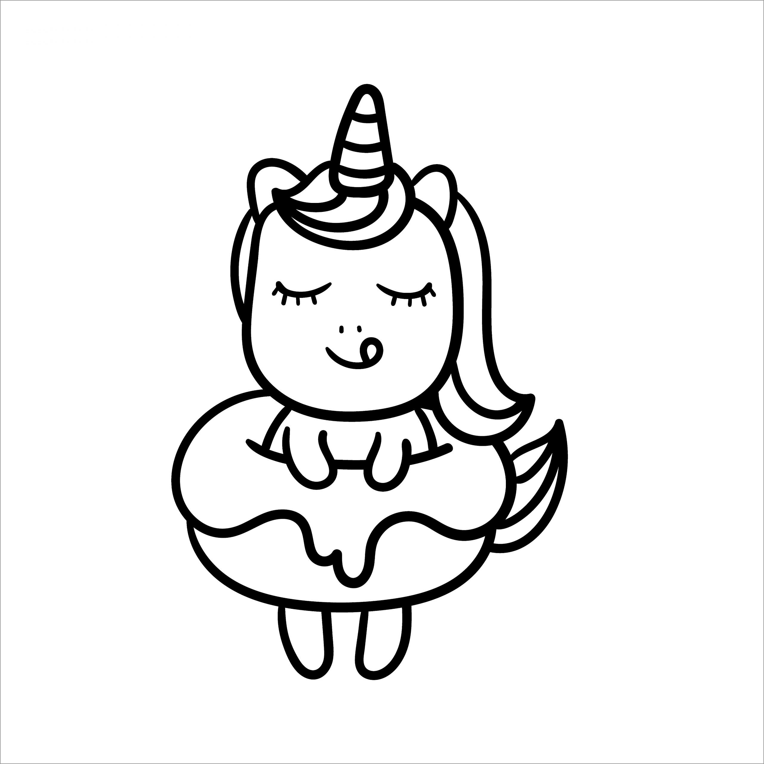 Unicorn Donut Coloring Page   ColoringBay