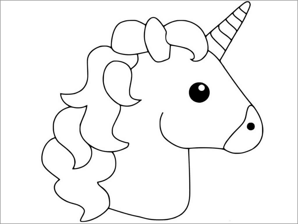 Unicorn Head Coloring Page