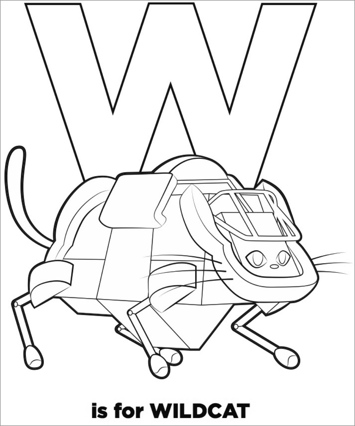 W is for Wildcat Robots Coloring Page W is for Wildcat Robots Coloring Page