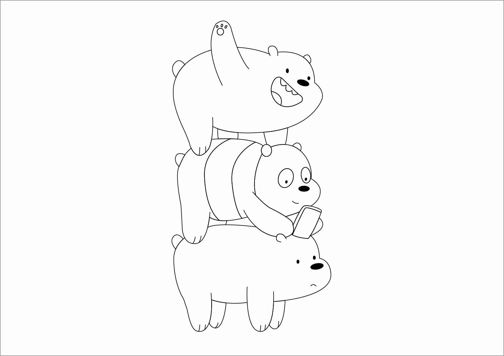 We Bare Bears Coloring Page for Kids