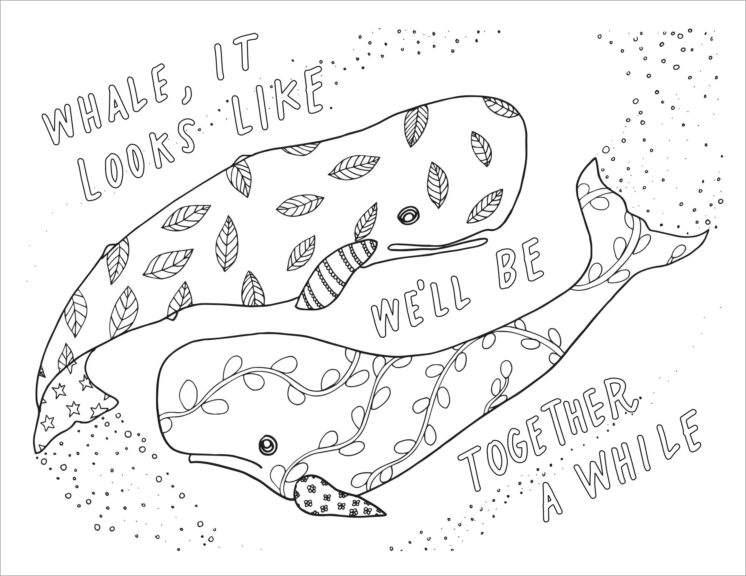 Whale Coloring Pages for toddlers