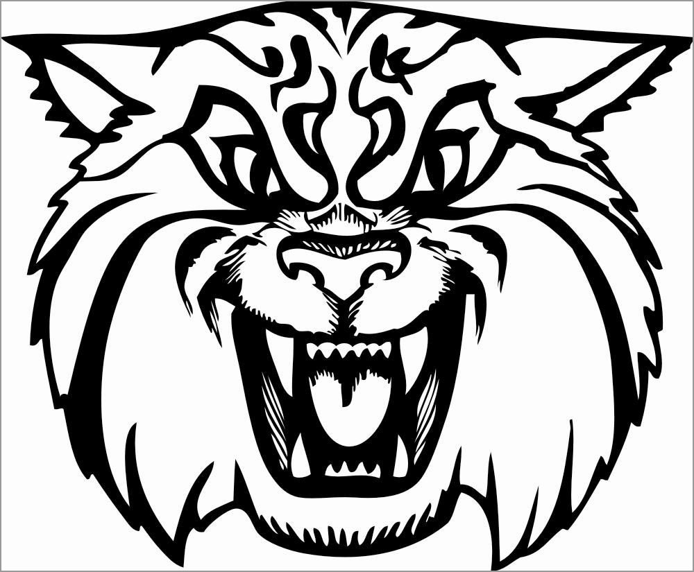 Wildcat Head Coloring Page Wildcat Head Coloring Page