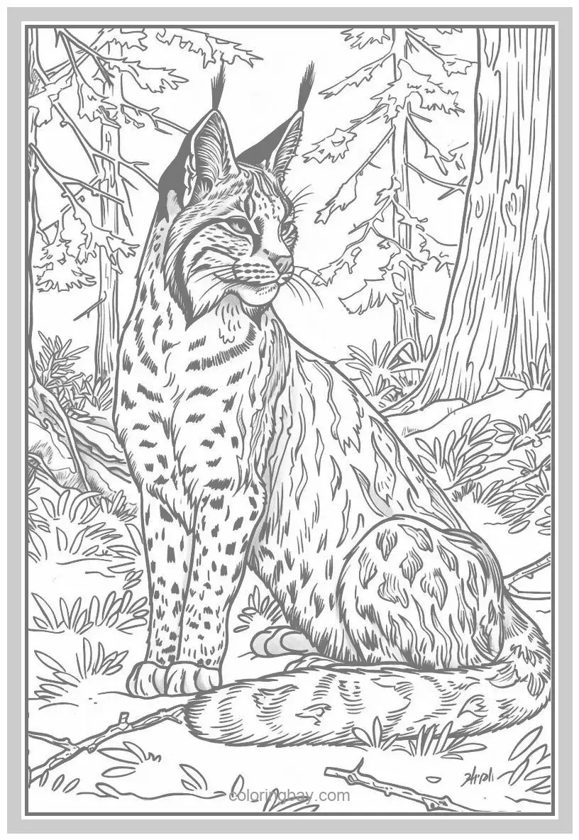 wildcat in the jungle coloring page wildcat in the jungle coloring page