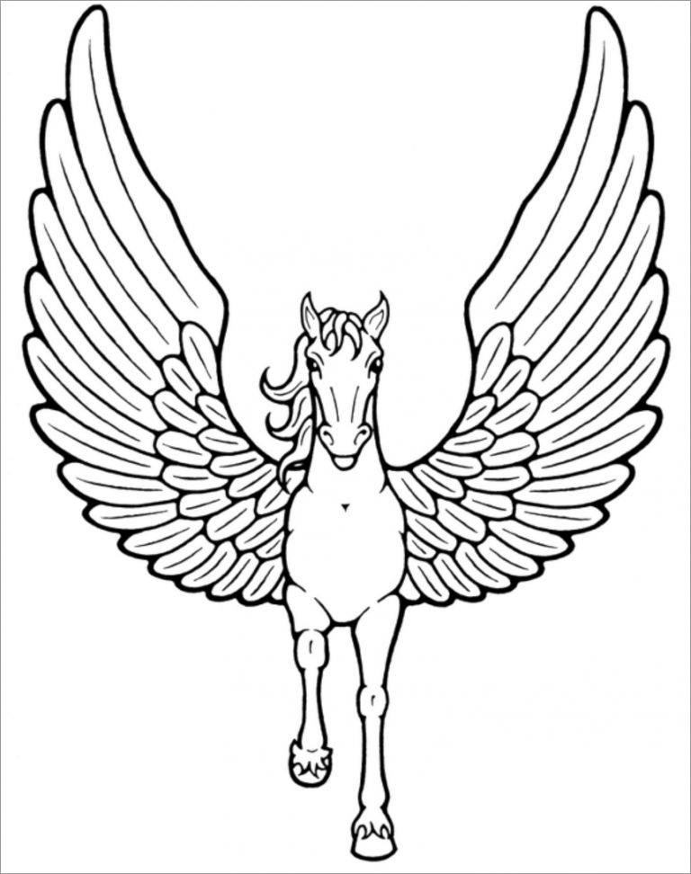 Winged Unicorn Coloring Pages - ColoringBay