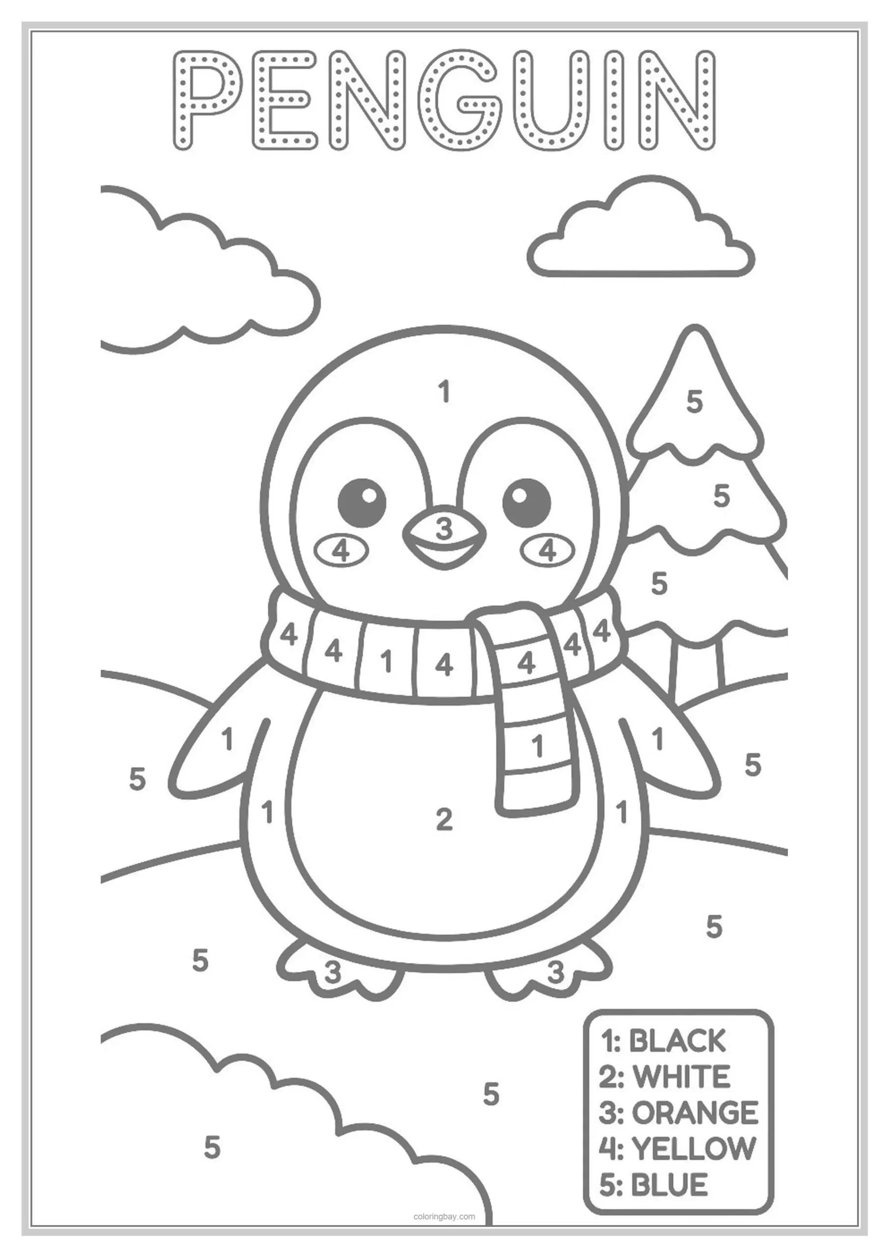 winter animals color by number winter animals color by number