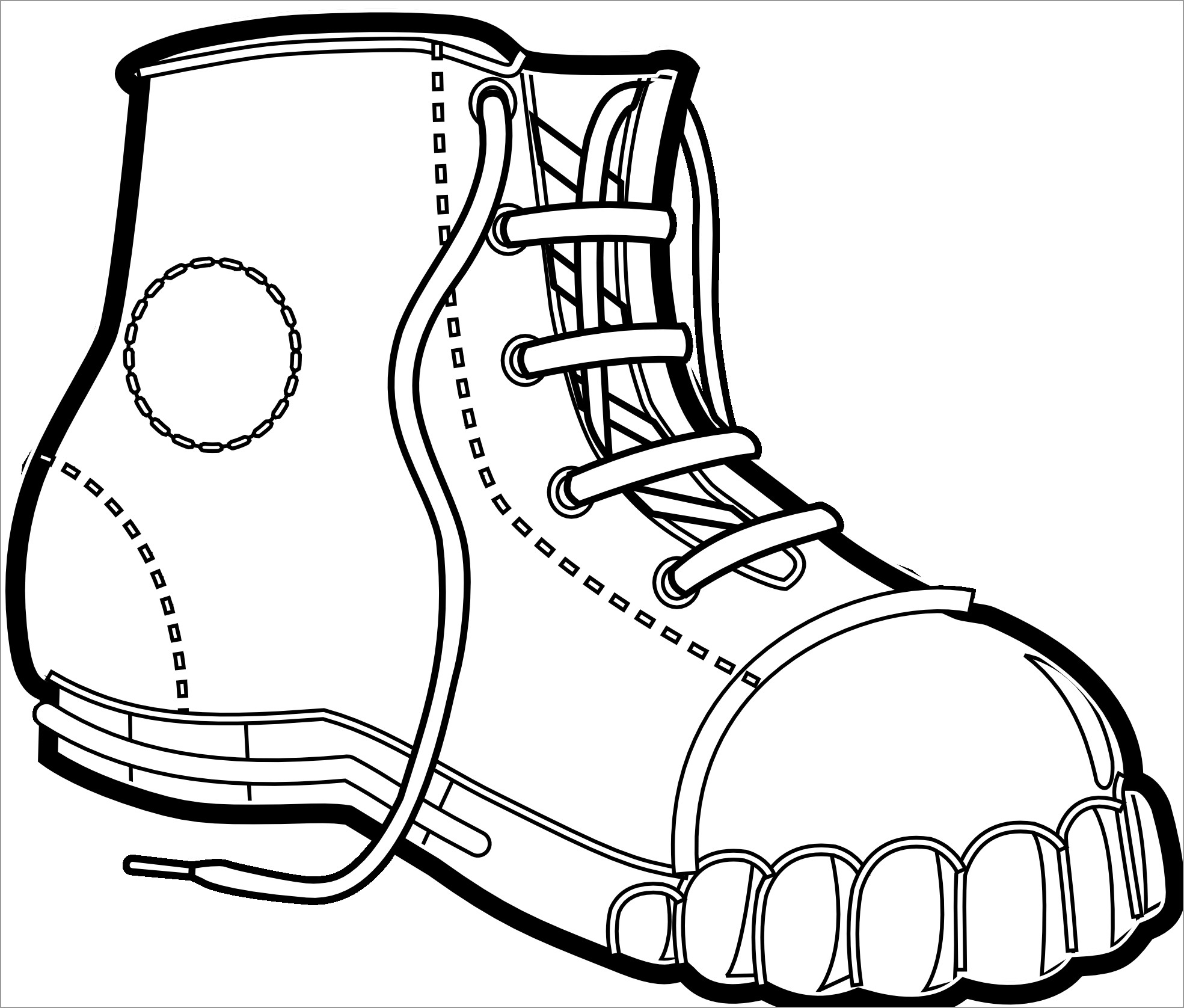 509 Simple Snow Boots Coloring Page with Printable