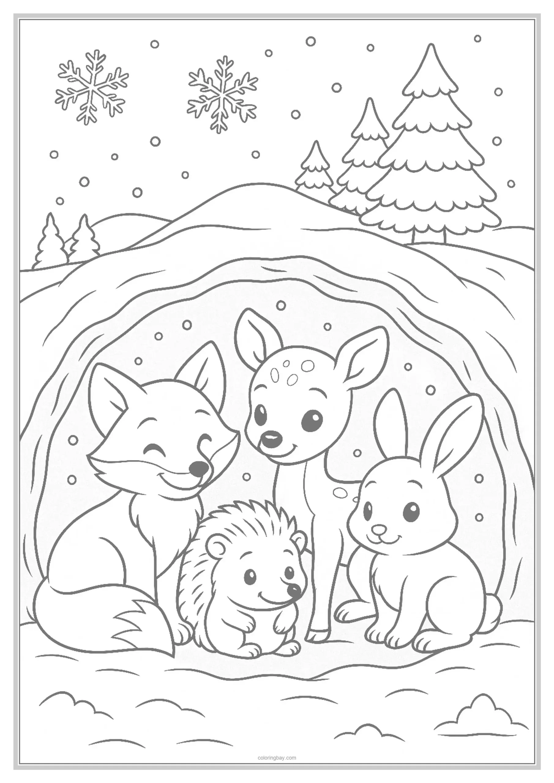 winter woodland animals coloring pages winter woodland animals coloring pages