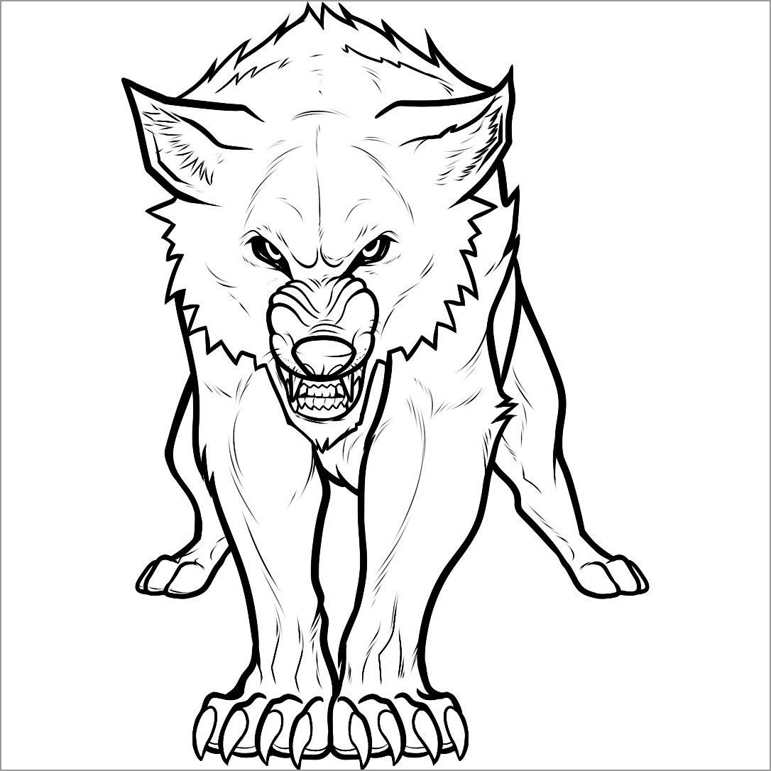 Wolf Coloring Page for Adult