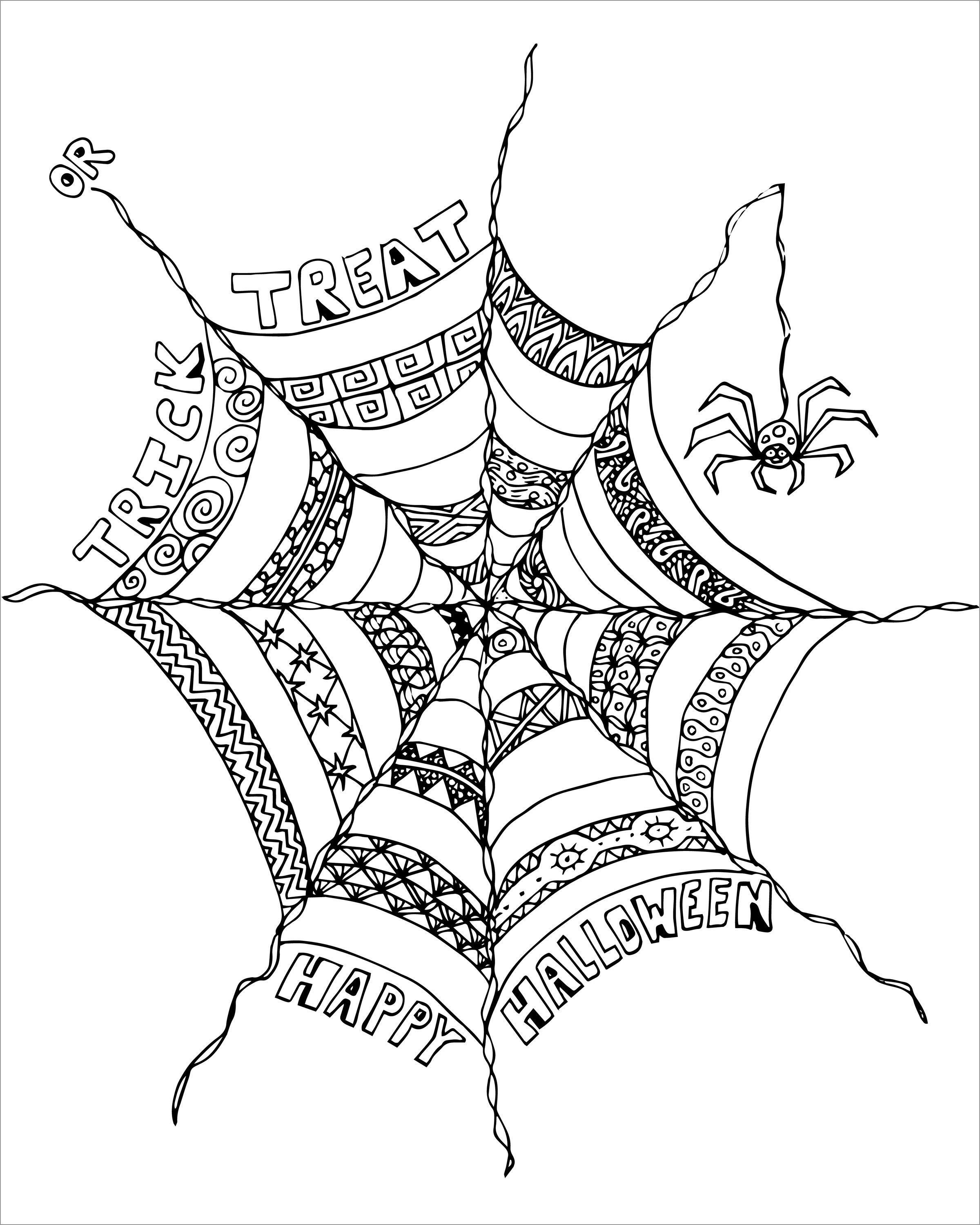 Zentangle Spider Coloring Page for Adult