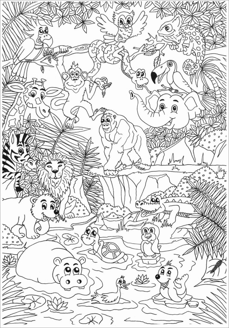 Download Zoo Coloring Pages for Adult - ColoringBay