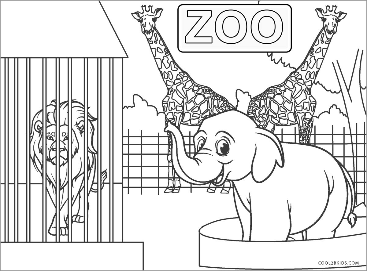 Zoo Coloring Pages Kindergarten   ColoringBay