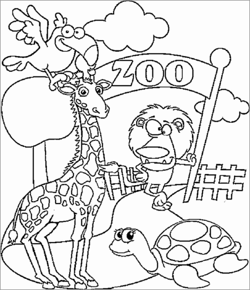 Zoo Entrance Coloring Page   ColoringBay